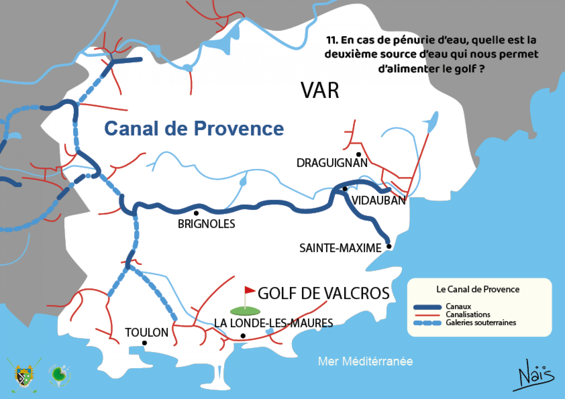 Réponse : Le Canal de Provence. 130 000 m3 d’eau